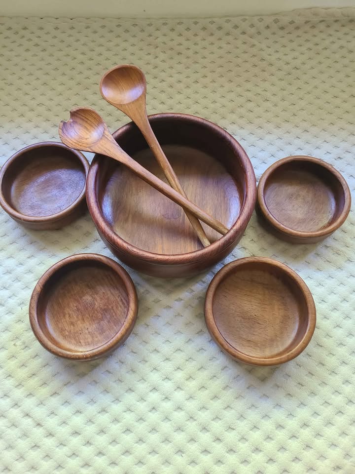 Teak salad bowl set - photo 2