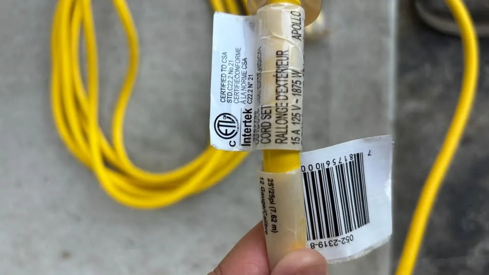 25 Foot 12 Gauge Heavy Duty Outdoor Extension Cord - photo 4