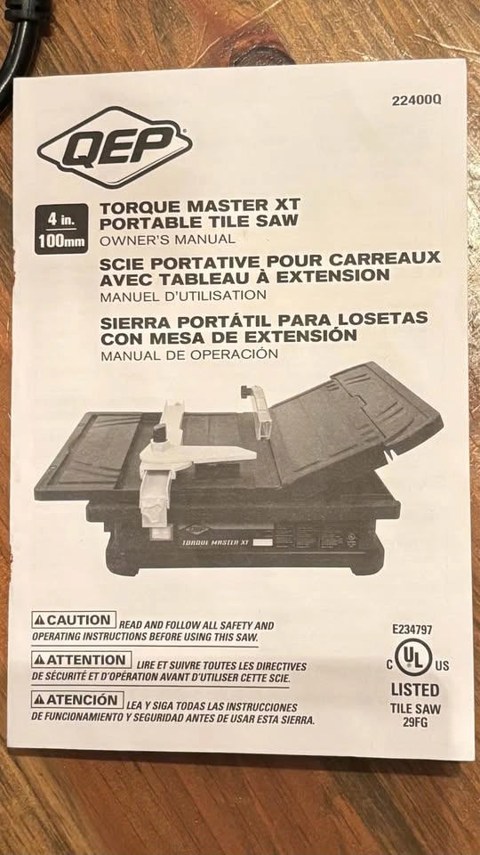 Torque Master 3/5 HP 4-inch Tile Saw - photo 5