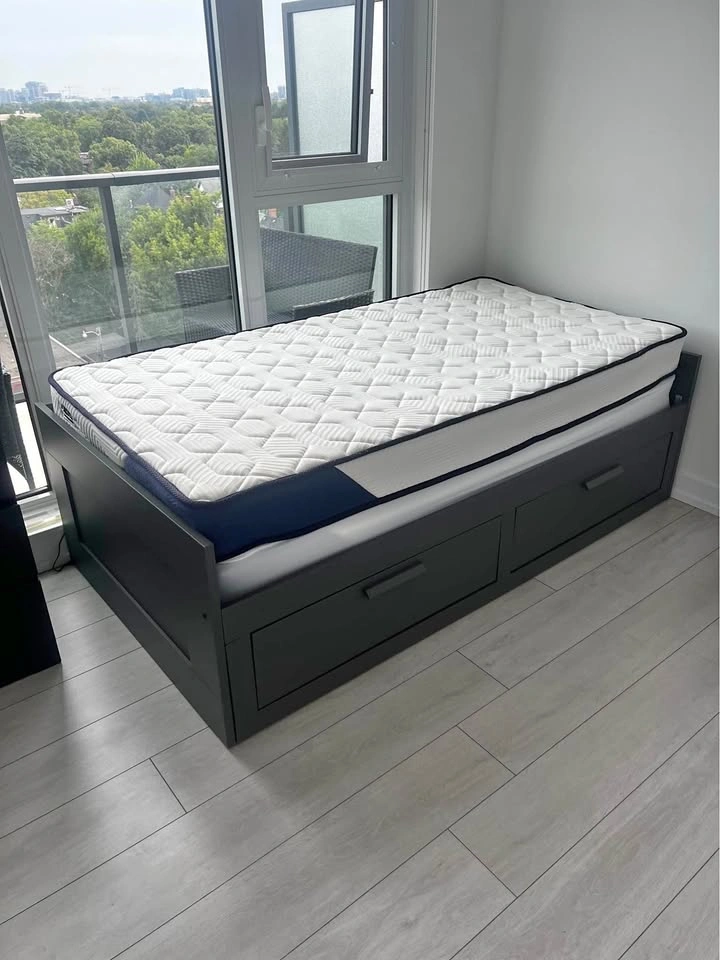 Pull out bed with mattresses