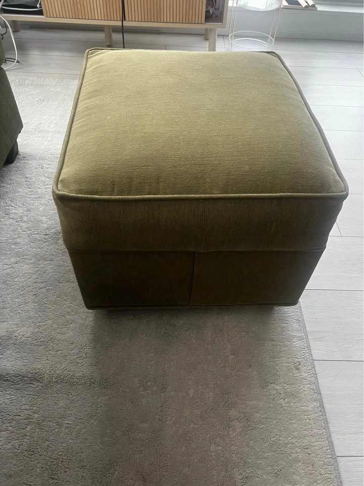 Green fabric foot stool - photo 2