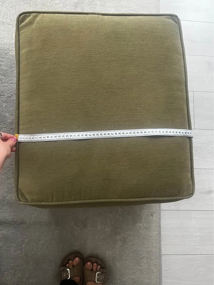 Green fabric foot stool - photo 5