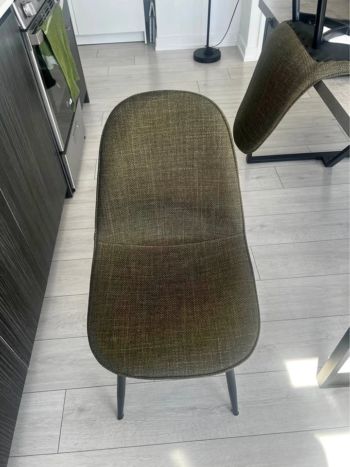 4 Green dining chairs