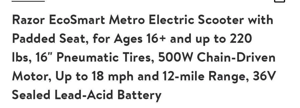 Razor EcoSmart Metro Electric Scooter - photo 2