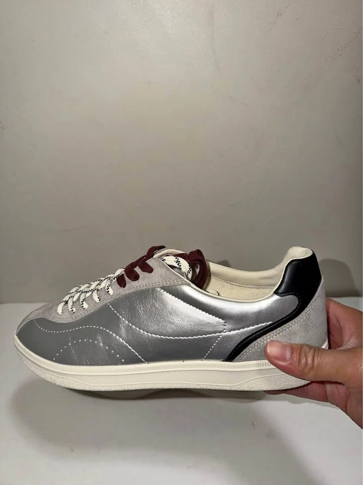 New Zara Men Silver Metallic Shoes - Size 12 US