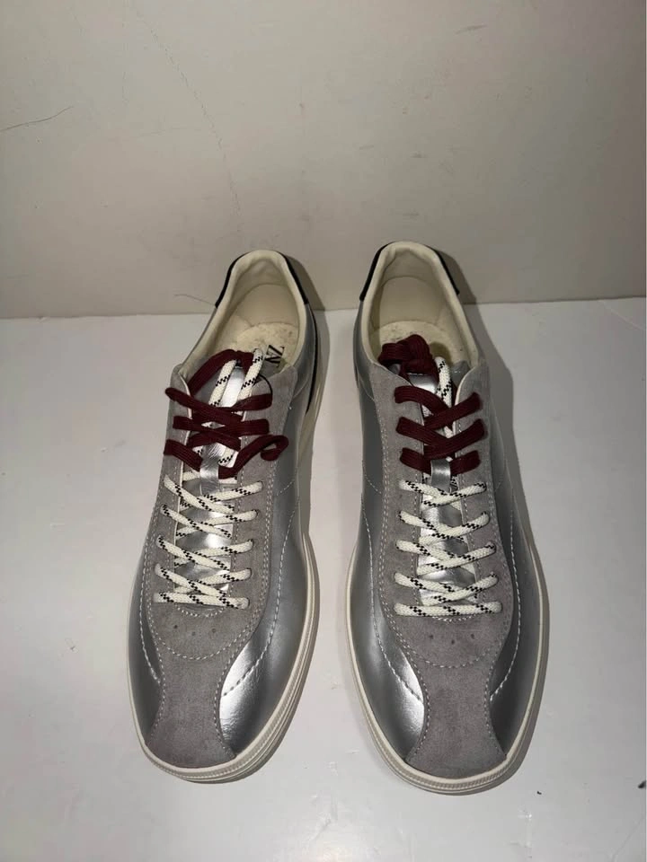 New Zara Men Silver Metallic Shoes - Size 12 US - photo 3