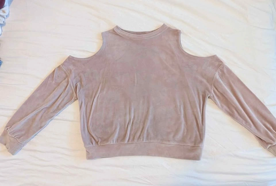 Urban Planet velvety blush pink cutout sweater