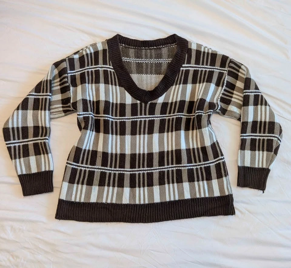 Brown & beige knit sweater - photo 2