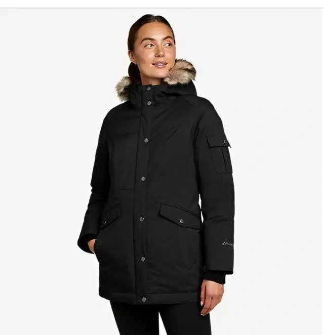 Eddie Bauer black women small size down filled winter jacket