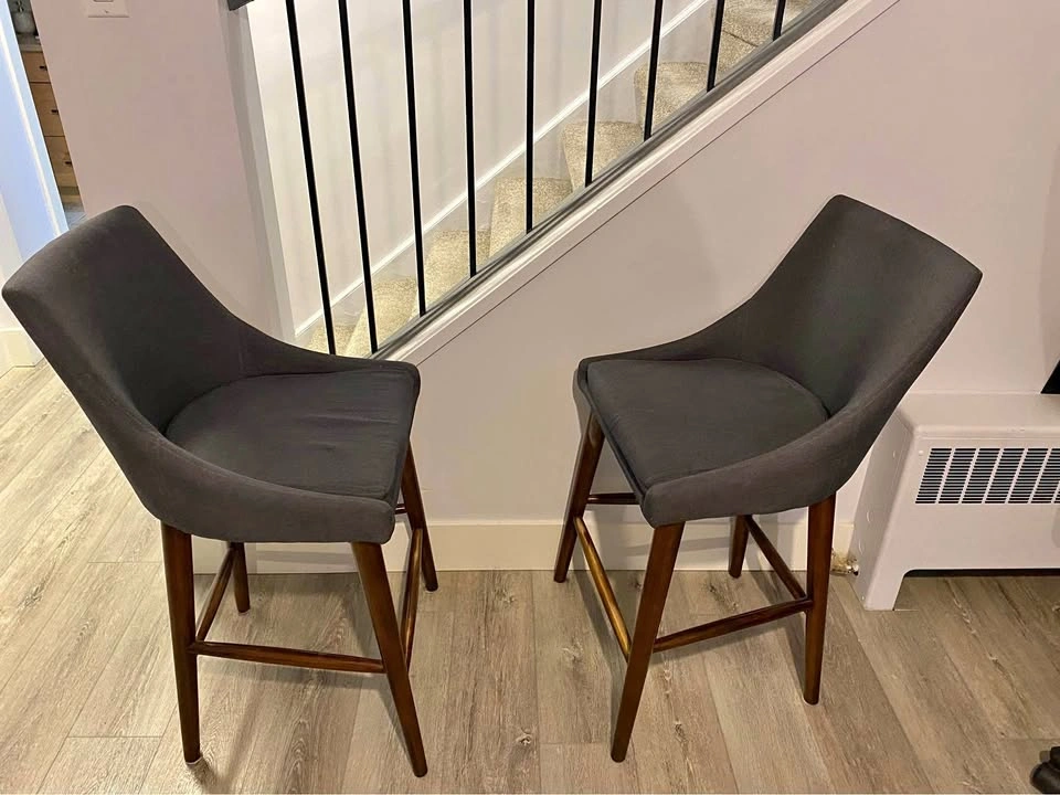 One grey stool from Costco