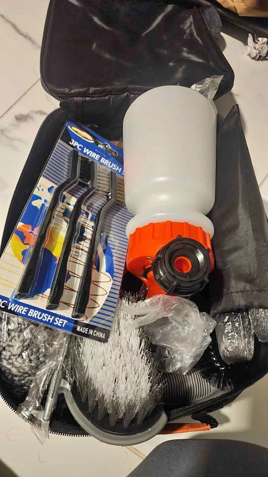Car Cleaning Kit w/ Brushes & Spray Bottle