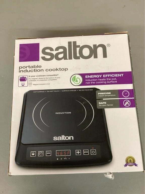 BRAND NEW SALTON 1500W PORTABLE INDUCTION COOKTOP - photo 2