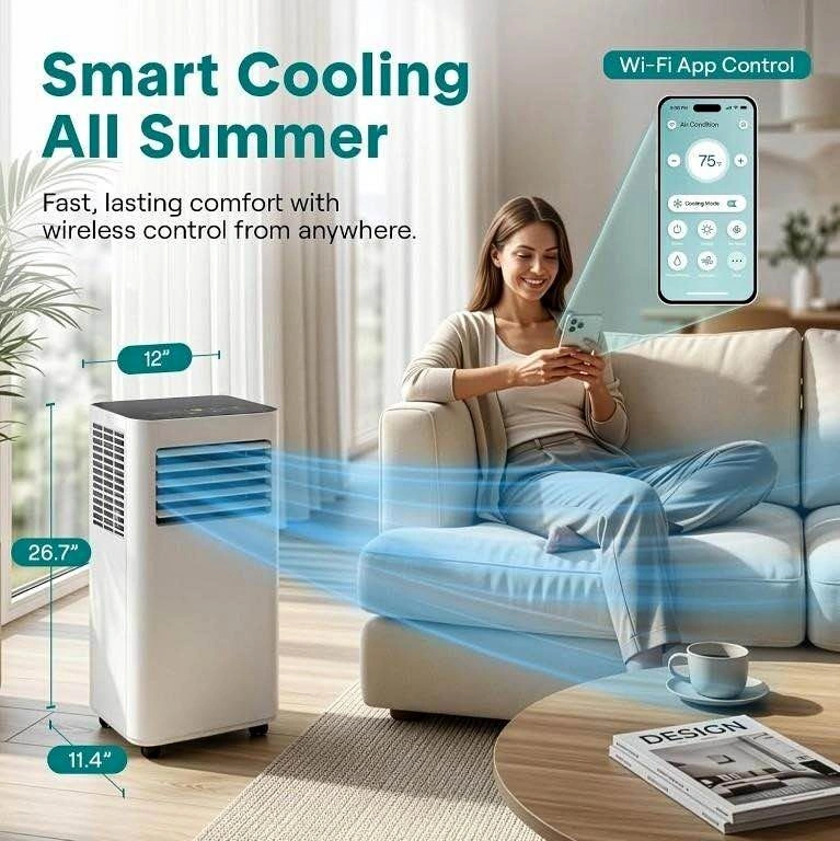 BOX OPEN SERENELIFE 8,000 BTU PORTABLE AC & DEHUMIDIFIER