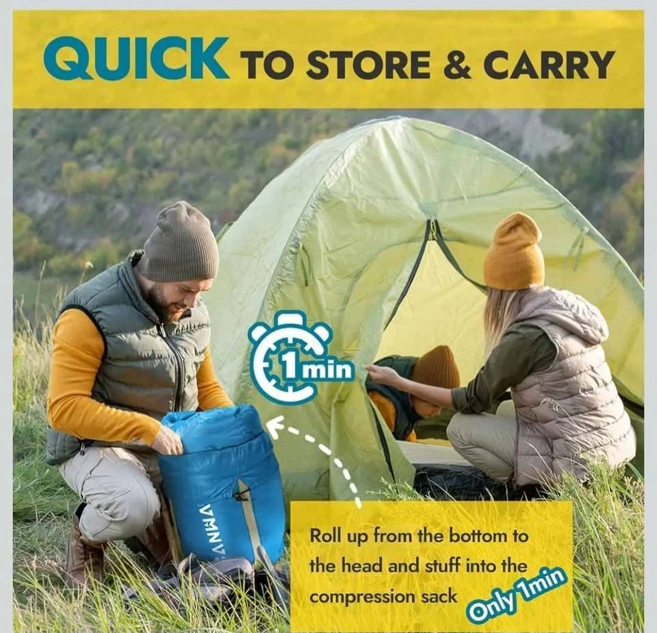 BNIB 4-in-1 Double Sleeping Bag with 2 Pillows - Queen Size - photo 5