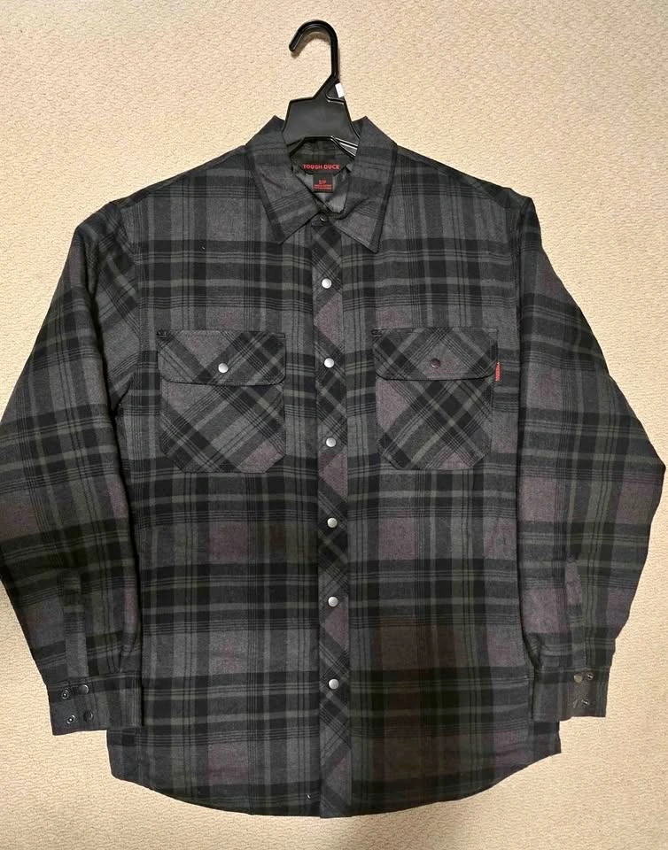 Tough duck quilt lined flannel shirt jacket new
