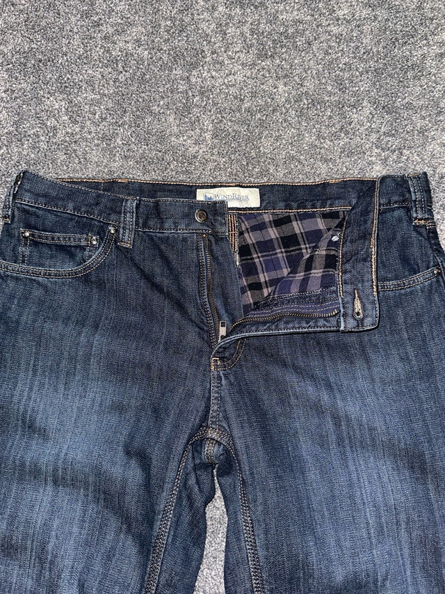 WindRiver Flannel Lined Dark Denim Jeans Size 36x30 - photo 4