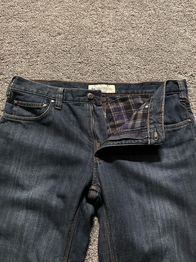 WindRiver Flannel Lined Dark Denim Jeans Size 36x30 - photo 5