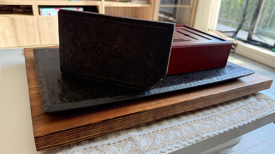Stone Gongfu Tea Tray with Wooden Base - photo 5