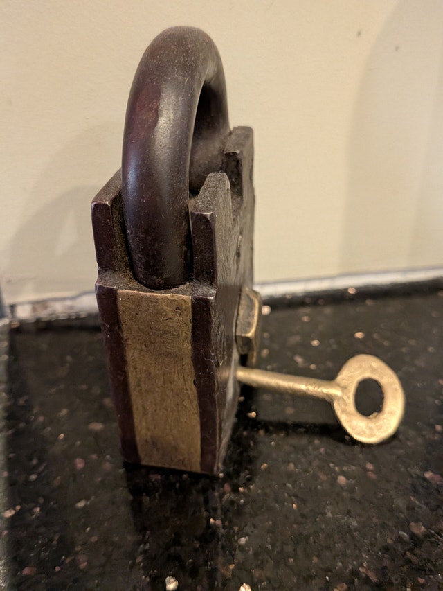 1942 Vintage Heavy Duty Iron Padlock from China - photo 2