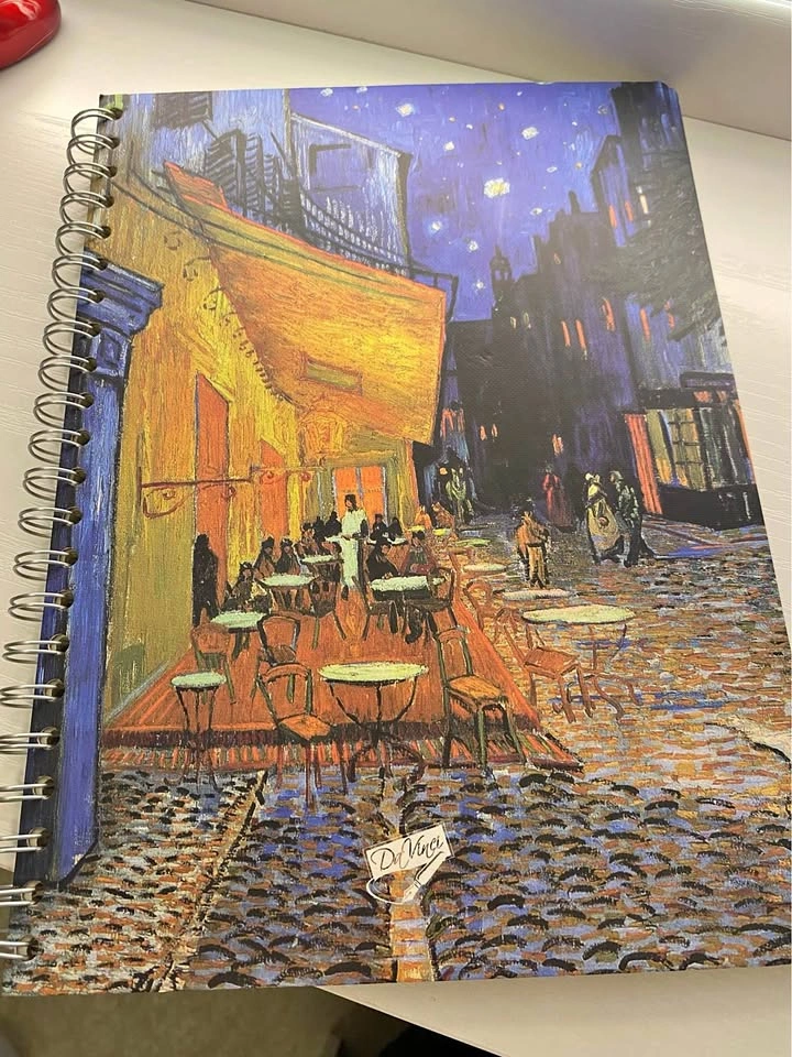 Da Vinci Cafe Terrace at Night Spiral Sketchbook