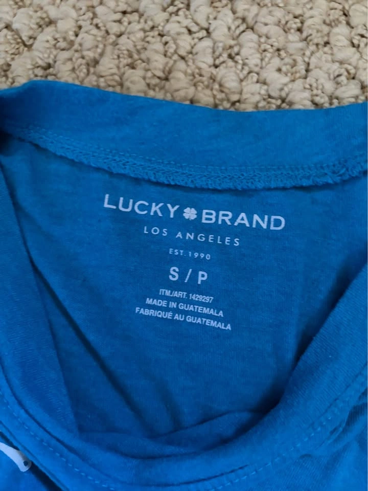 Lucky Brand Teal Blue Graphic Short Sleeve Tee S - photo 2