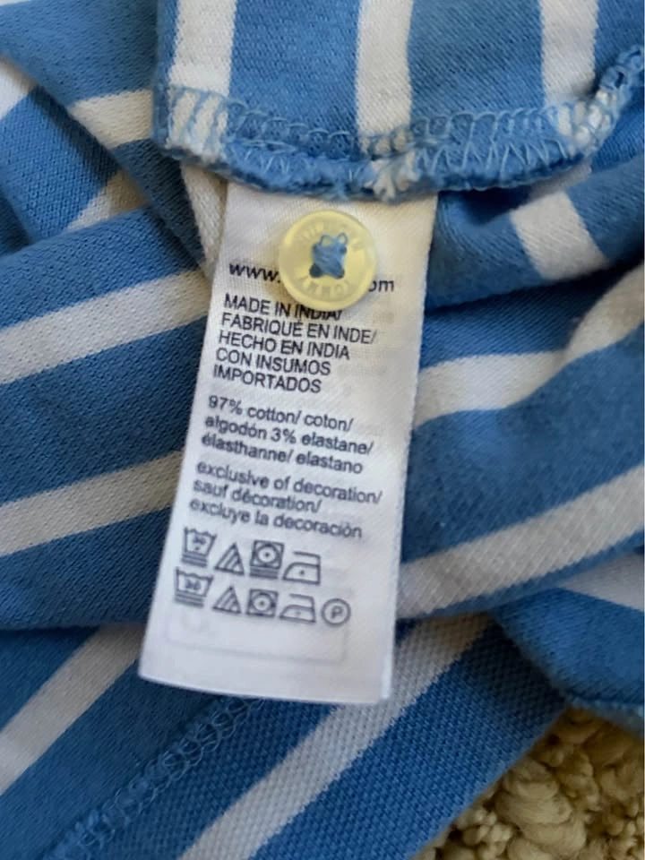 Tommy Hilfiger Women’s Light Blue & White Striped Polo Tee Slim - photo 2
