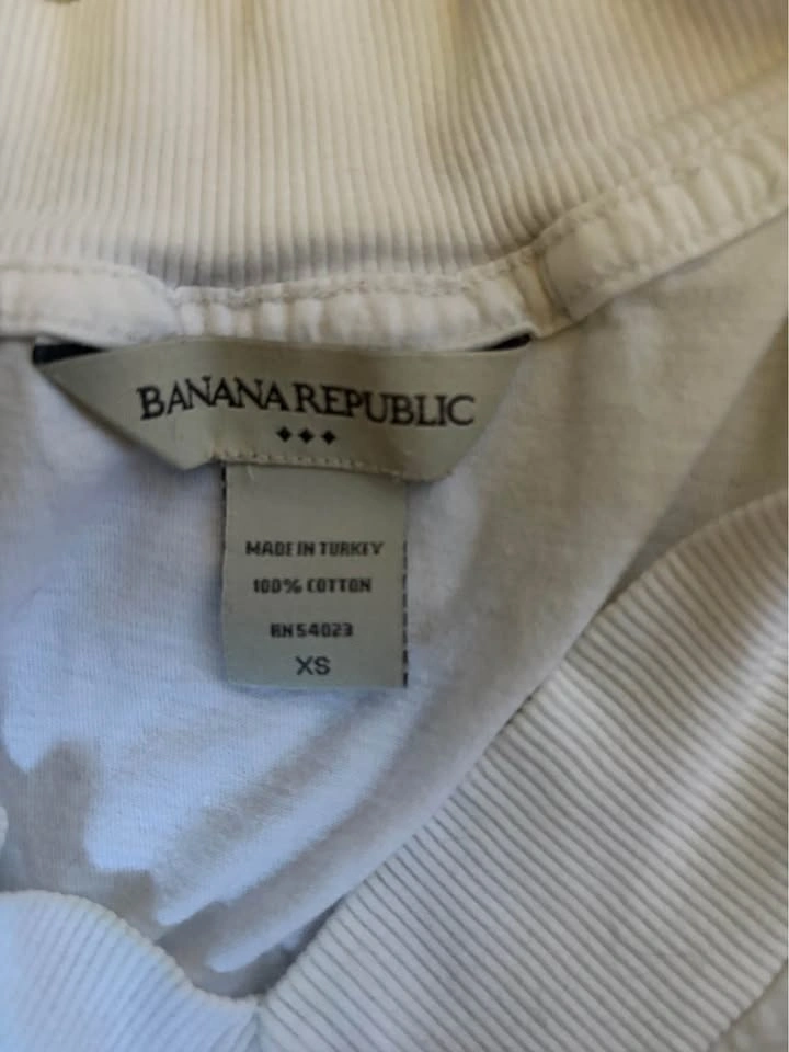 Banana Republic White V-Neck Ribbed Trim Tank Top XS - photo 2