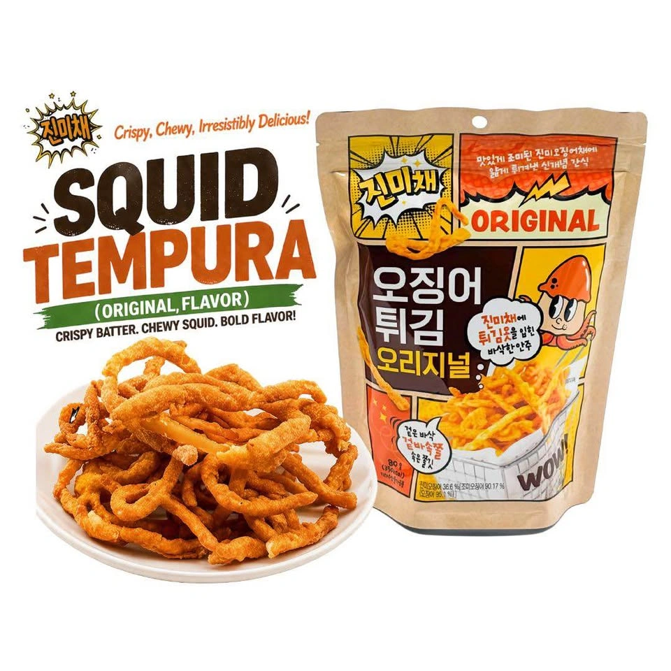 Korean Squid Tempura Snack – Original 80g 🦑 | Brand New