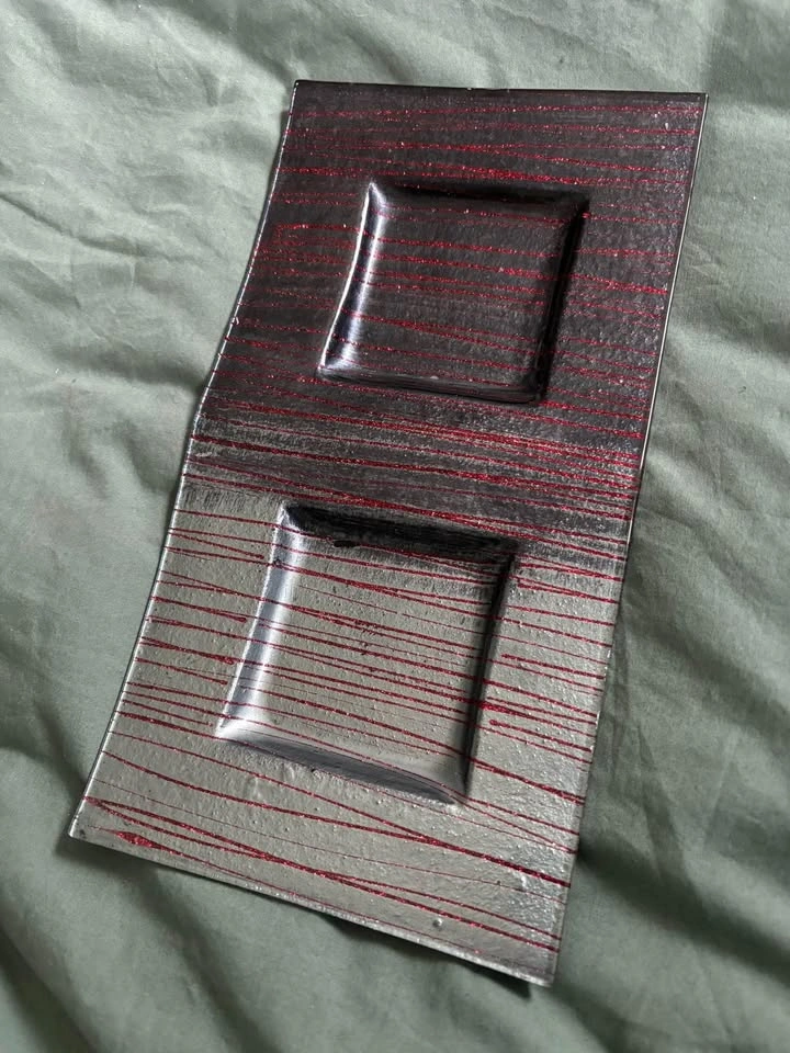 Glass candle holder/decor dish