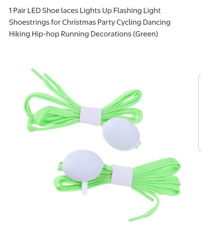 2 Pairs of LED Shoe laces Lights Up Flashing Lights