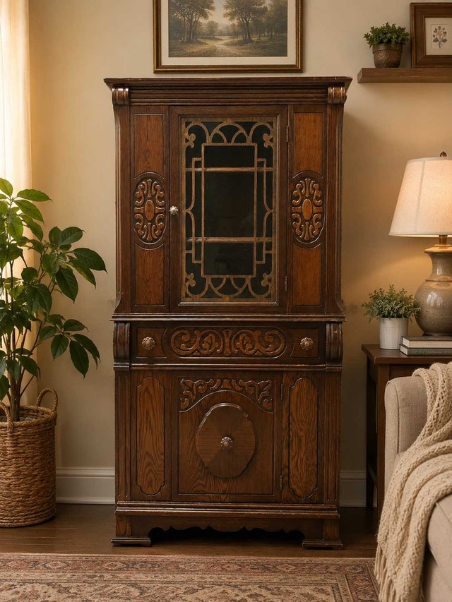 Vintage Jacobean Style Display Cabinet - $250 OBO