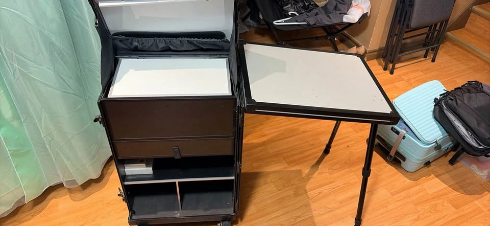 Rolling Makeup/ Tool/ Working Station with Fold-Out Table - photo 3