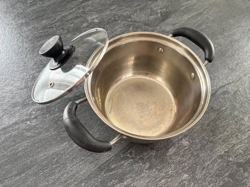 6.5” Stainless Steel Cooking Pot with Glass Lid - photo 2