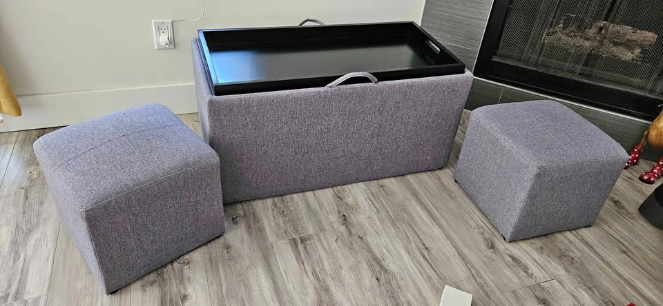 Coffee table/ ottoman + stools - set of 3