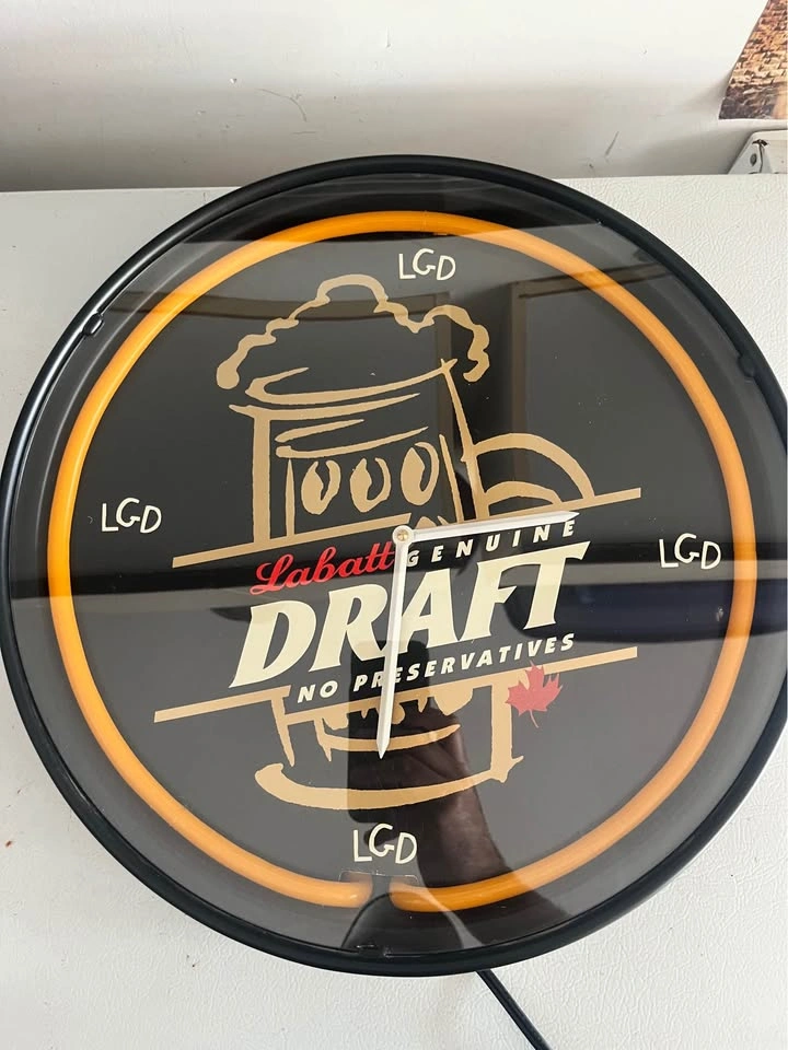 Labatt Genuine Draft Neon Clock - photo 2