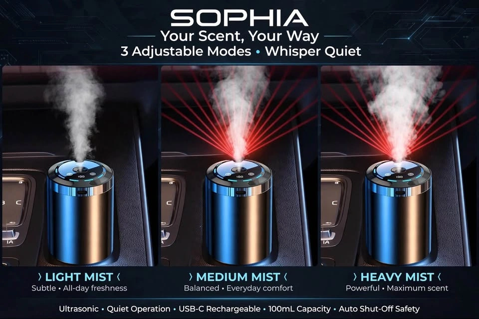 Sophia® Smart Car Diffuser + Essential Oil - photo 2