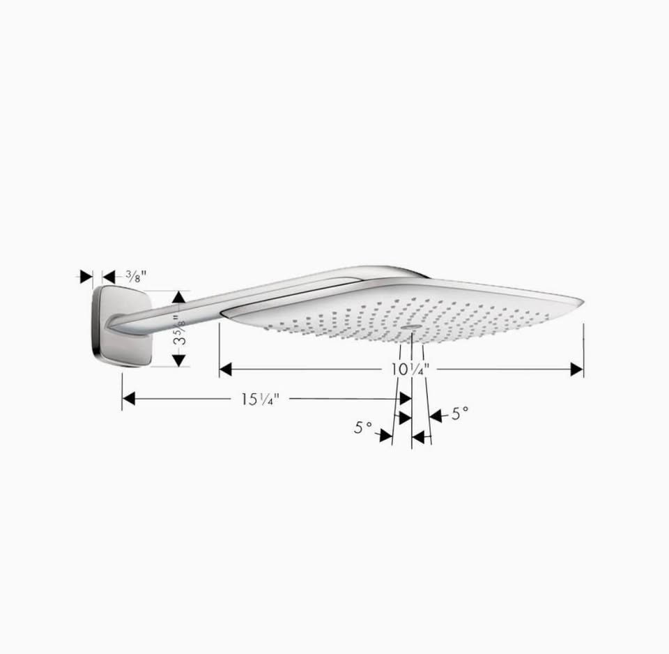 Hansgrohe PuraVida Showerhead w/ Shower Arm (Chrome White) - photo 3