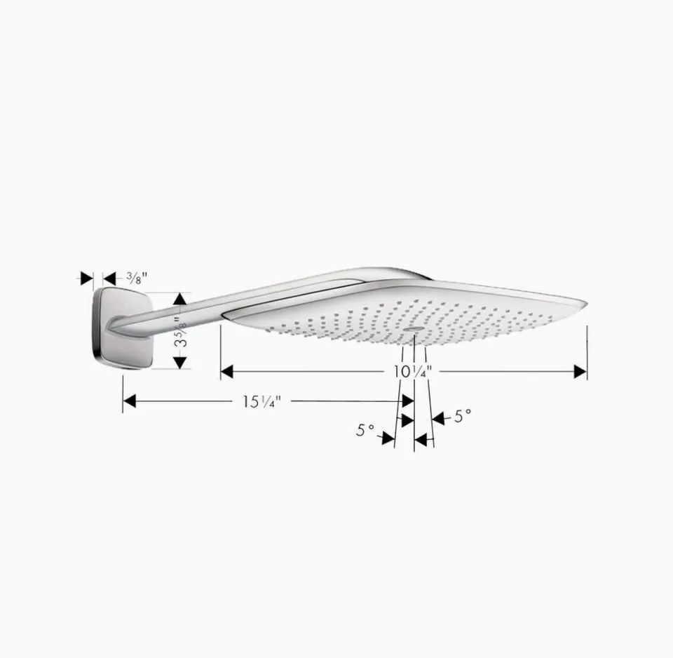 Hansgrohe PuraVida Showerhead w/ Shower Arm (Chrome White) image indicator(3)