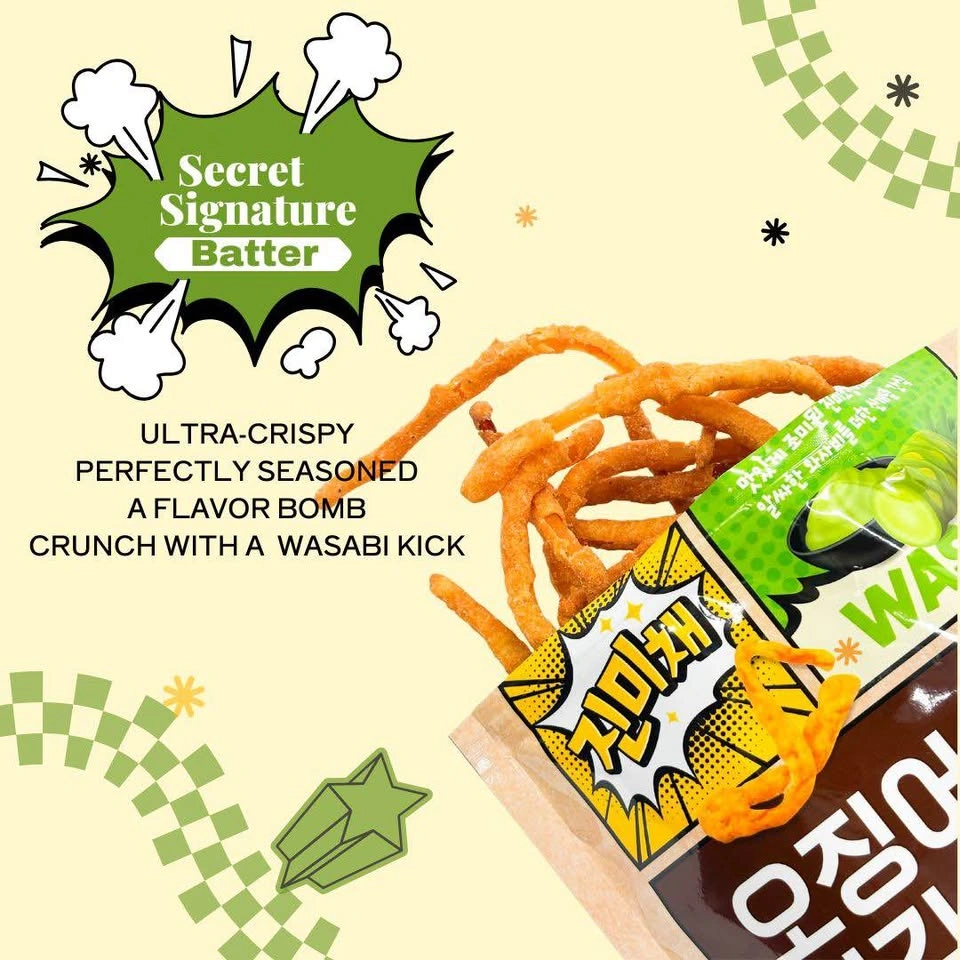 Korean Squid Tempura Snack – Wasabi 80g 💚🦑 | Brand New - photo 4