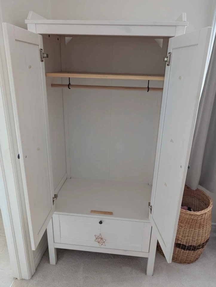 Wardrobe with Drawer, Clothes Rail & Shelf – $150 - photo 2