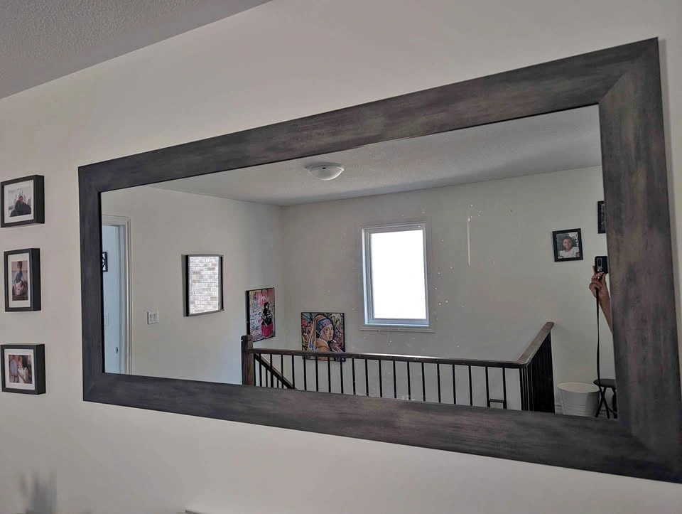 Large Dark Grey Full-Length Mirror – 76" × 36"