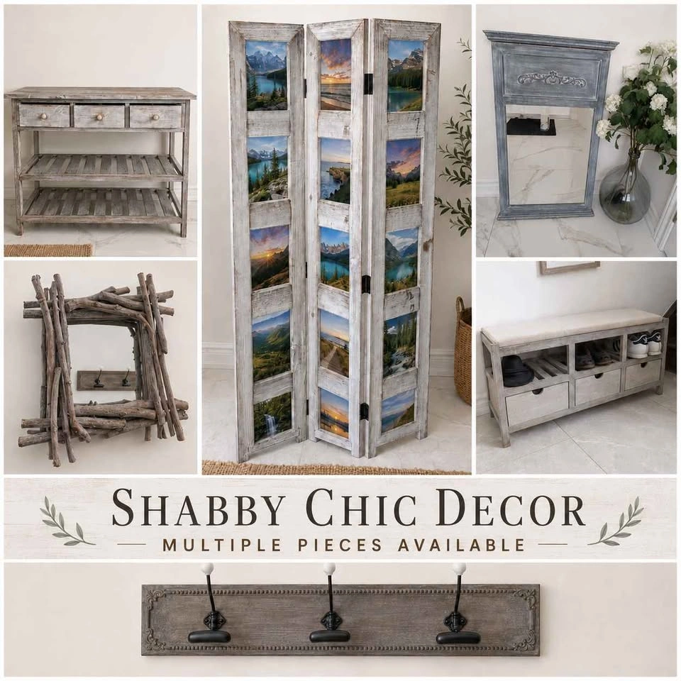 Shabby Chic Entryway / Mudroom Furniture & Décor Bundle