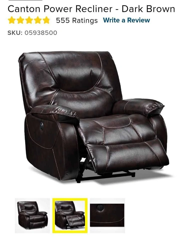 Canton Power Recliner – Dark Brown