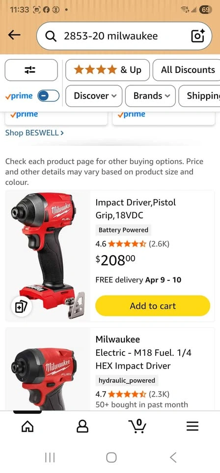 Milwaukee M18 FUEL 1/4" Hex Impact Driver - Model 2853-20 - photo 2