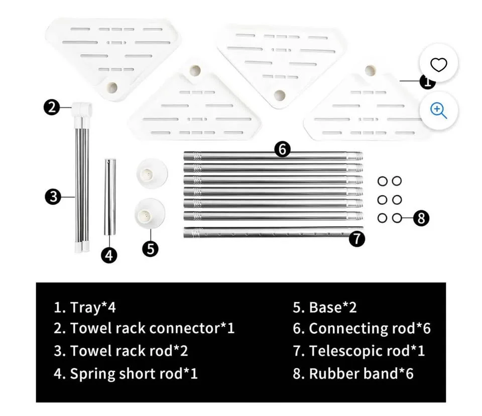 Tension pol plastic shower caddy image indicator(2)