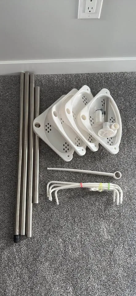 Tension pol plastic shower caddy image indicator(3)