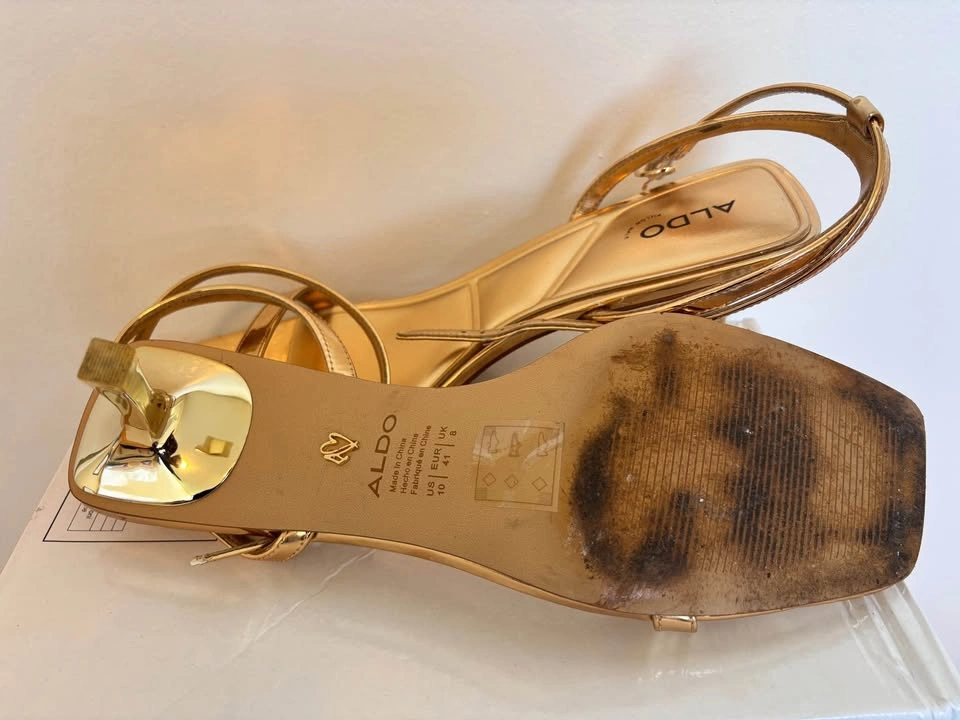 Aldo metallic Gold Heel - photo 3