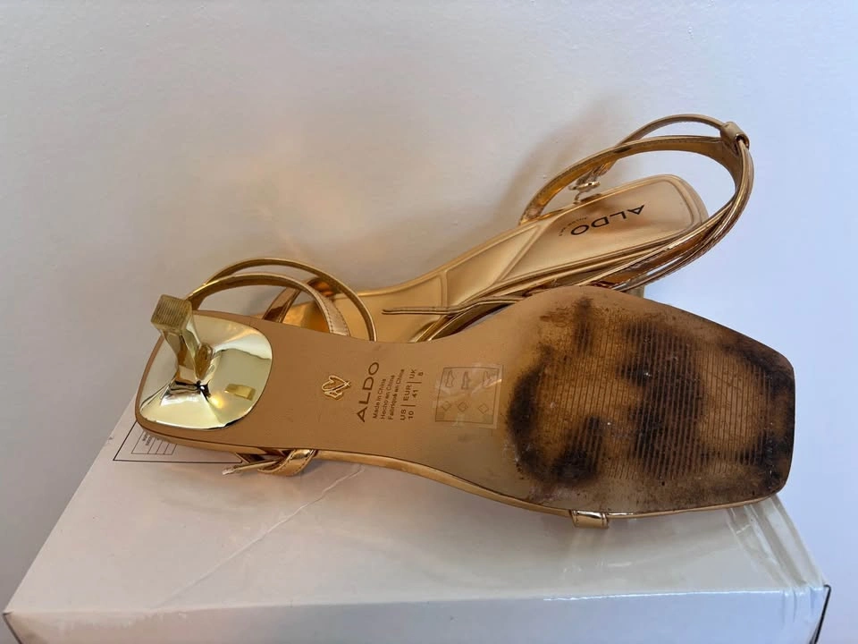 Aldo metallic Gold Heel - photo 4