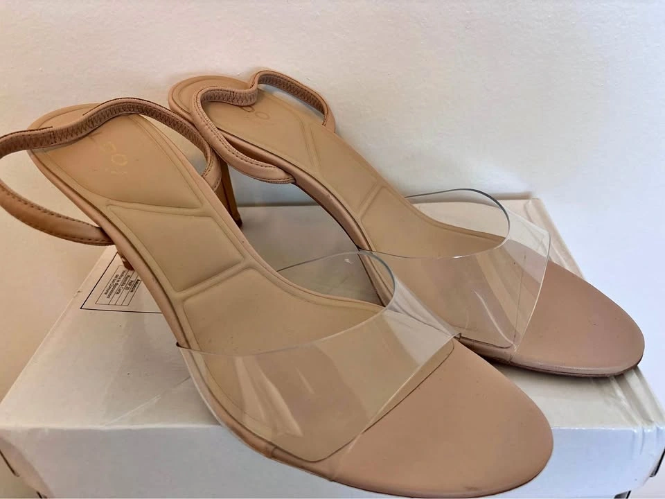Aldo Clear Strap Slingback Heels