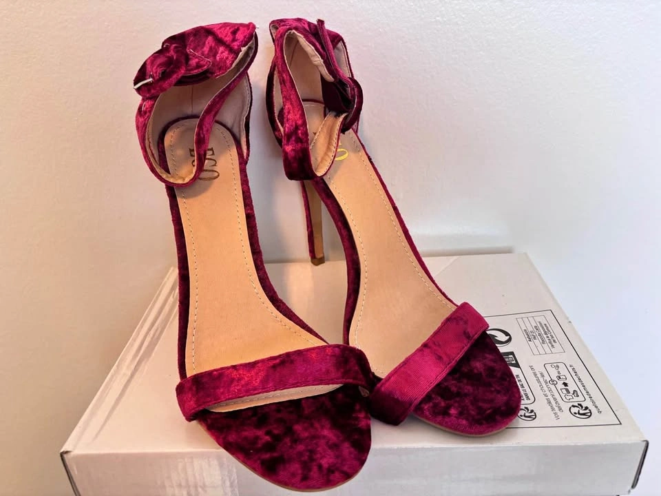 Burgundy Velvet Stiletto Heels